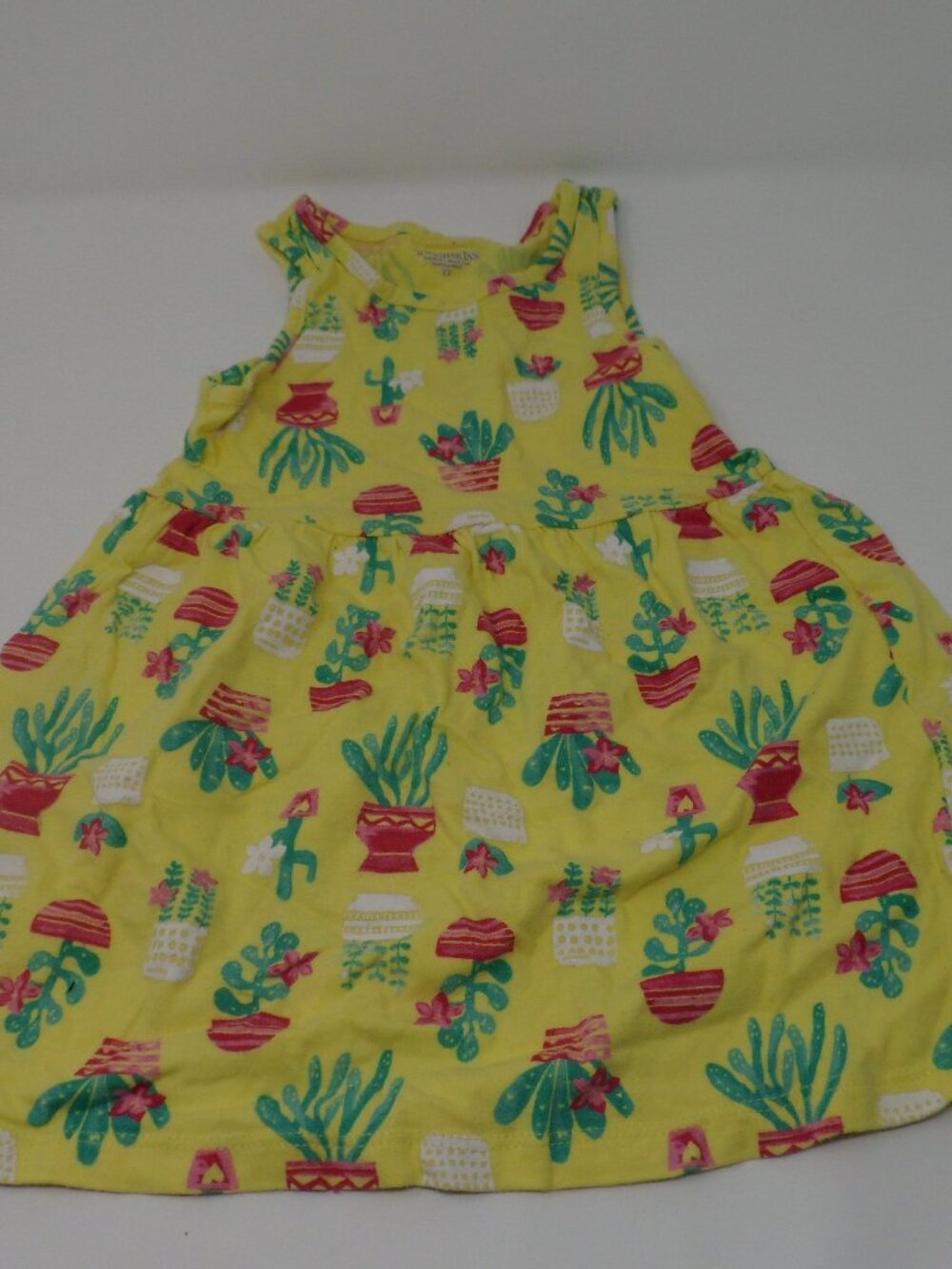 Girls Toughskins Cactus/Plant Print Yellow Dress 3T